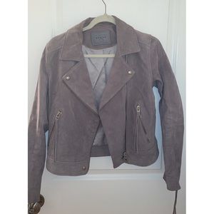 Blank NYC Gray Suede Fringe Jacket